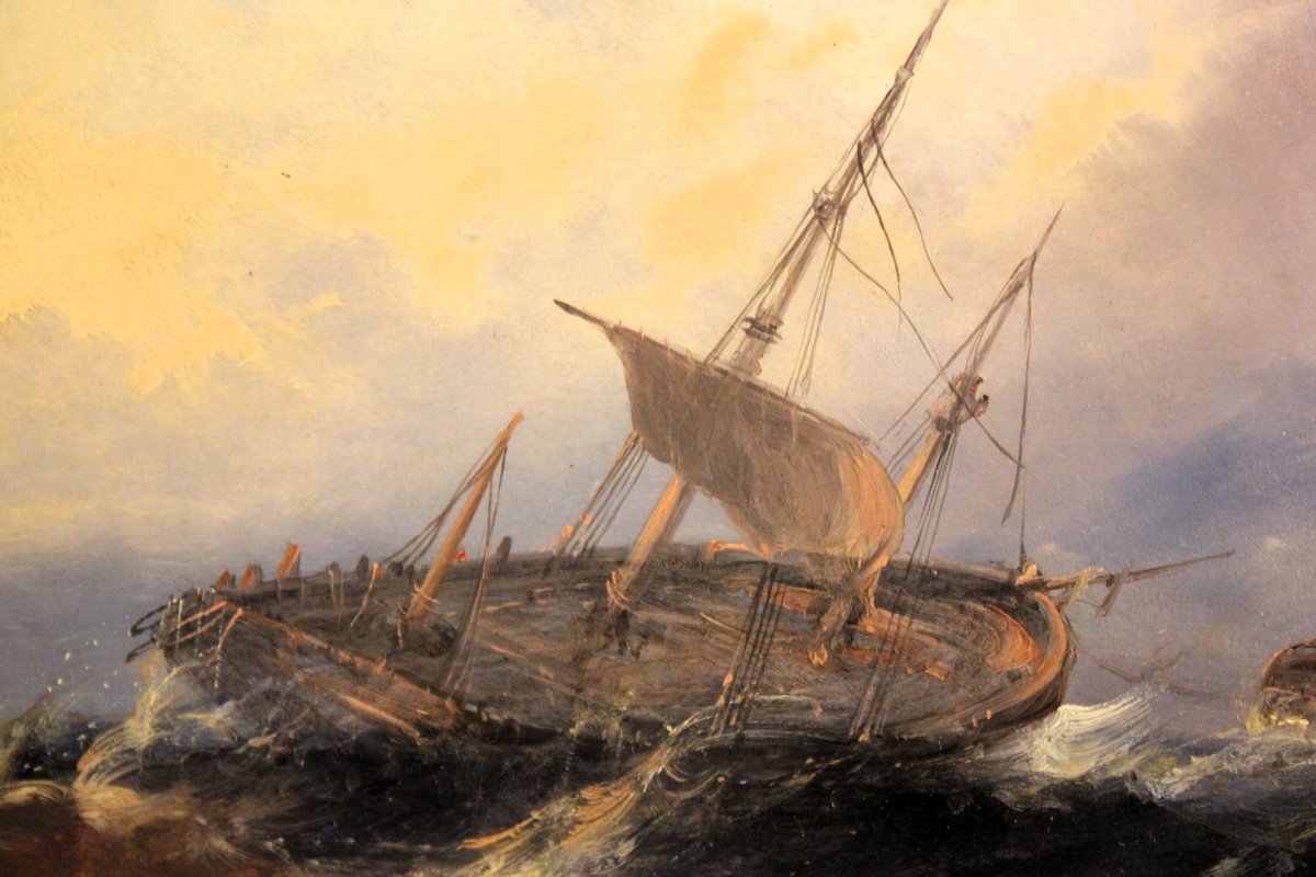 William Henry Williamson (1820 – 1883) "Scogliera in tempesta"-photo-1