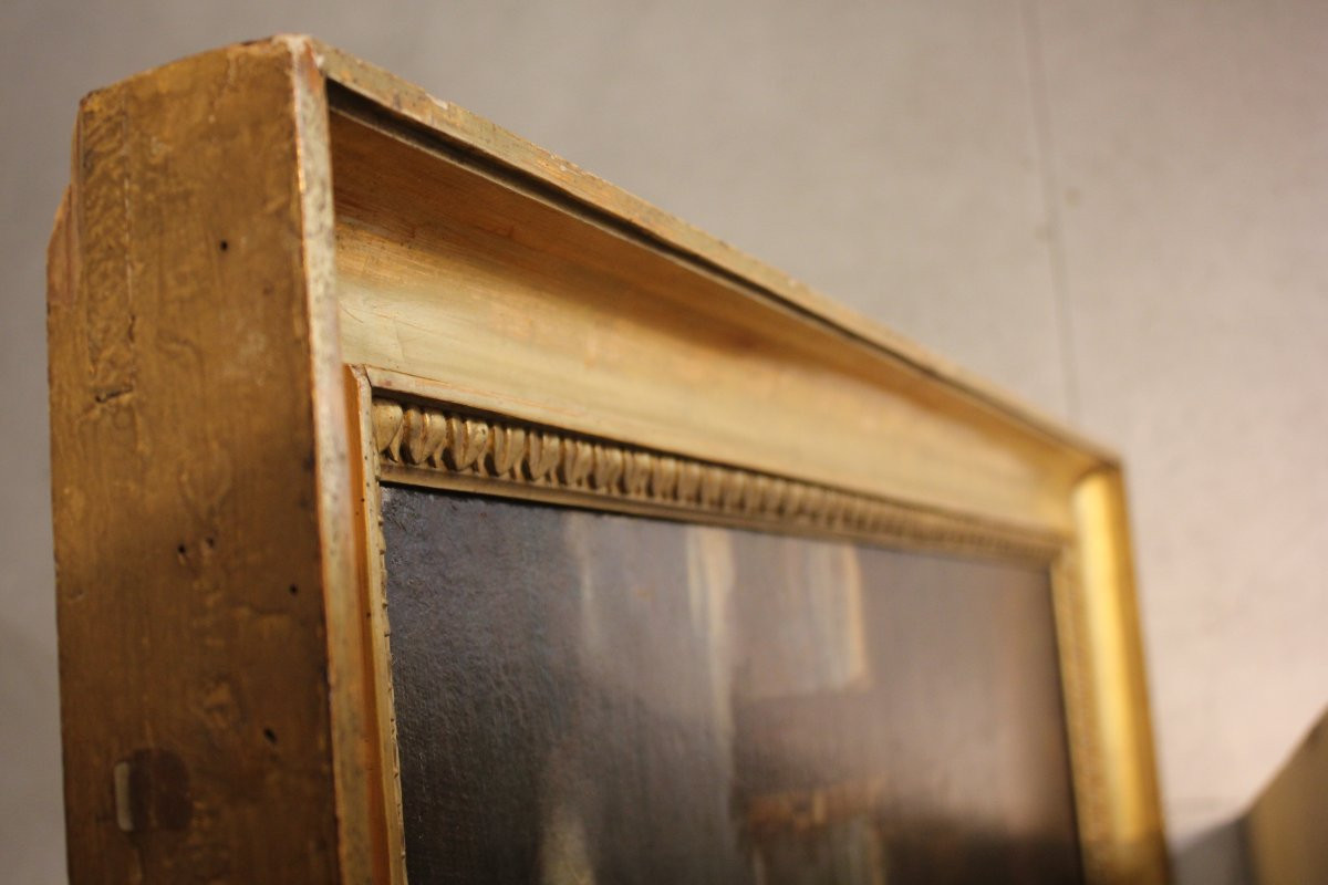  "Scena di riposo, paesaggio con cavalieri e  armenti " olio su tela. Post. P.F  Mola -photo-2