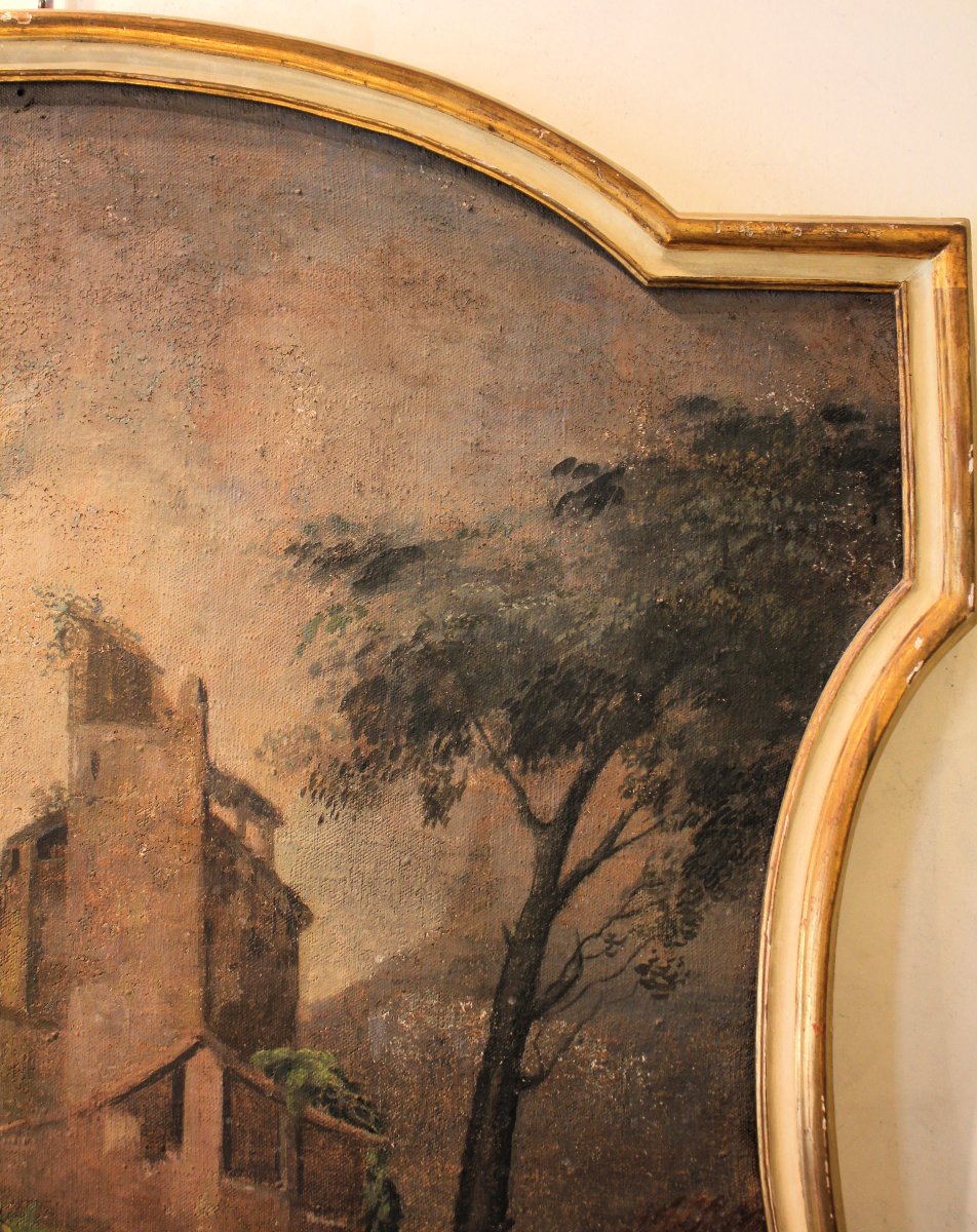 Paesaggio di ambito veneto, dipinto del XVIII sec.-photo-2