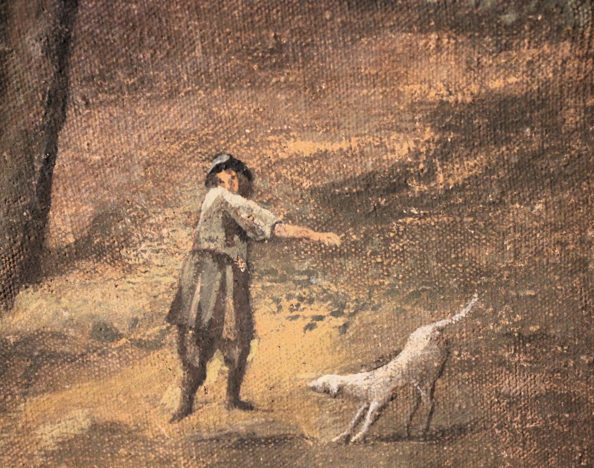 Paesaggio di ambito veneto, dipinto del XVIII sec.-photo-3