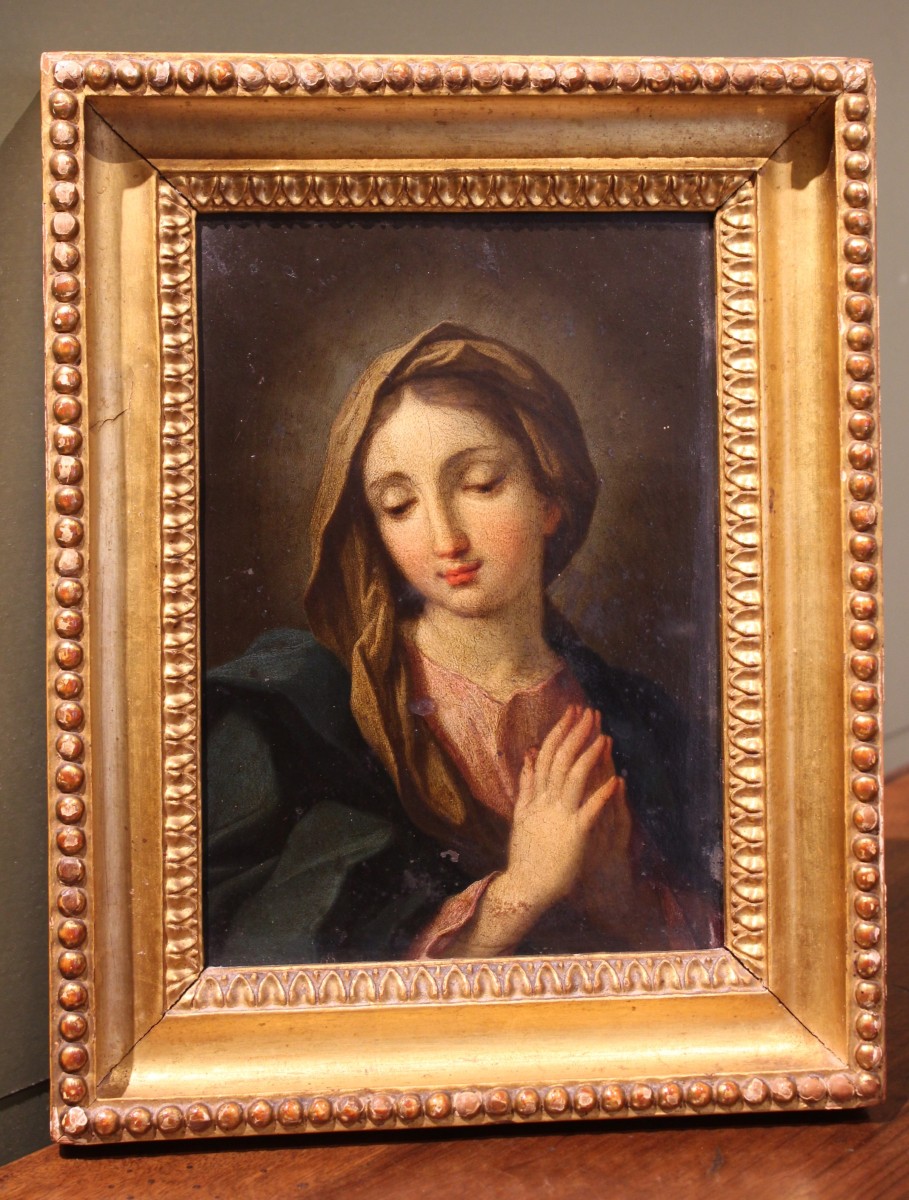 Madonna in preghiera - olio su rame XVIII sec.