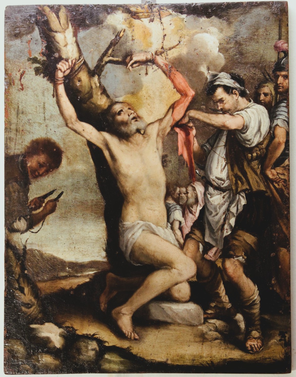 Il martirio di San Bartolomeo | Scuola italiana, ambito napoletano, XVII sec. Olio su tavola