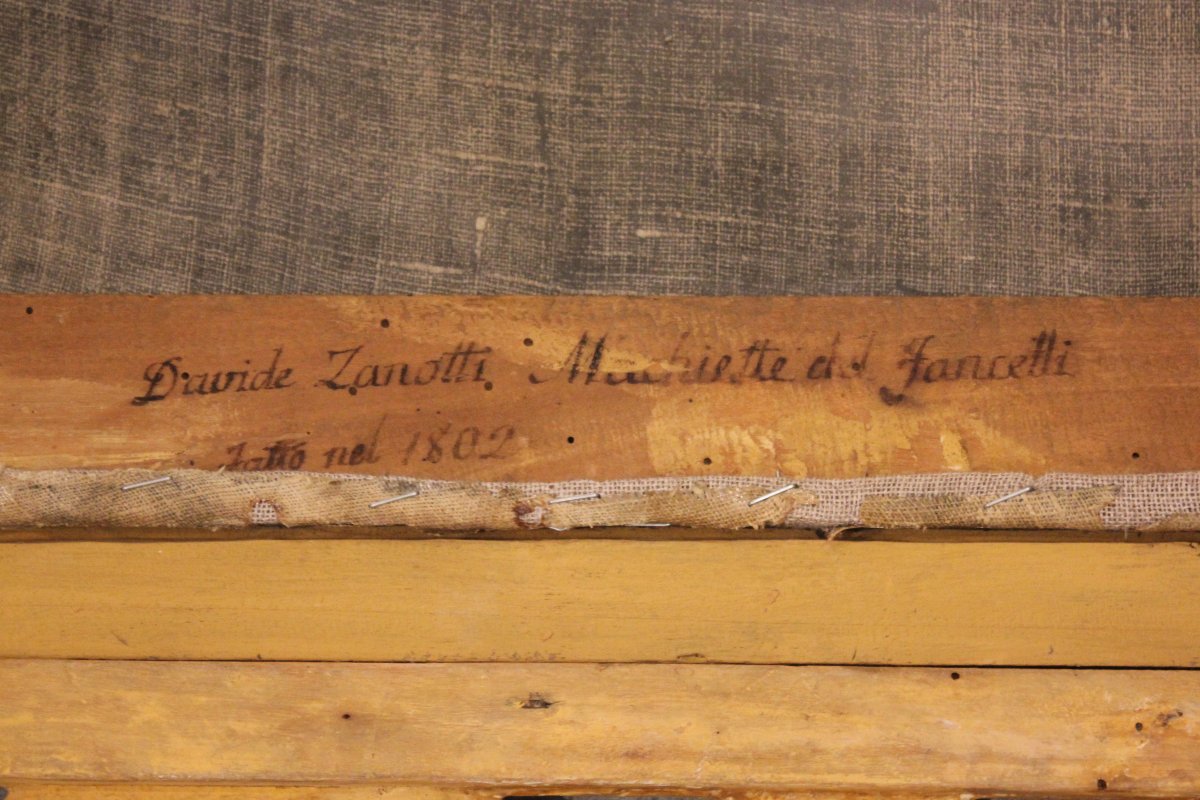Paesaggio fluviale, tempera su tela, Bologna 1802, att. Fancelli e Zanotti-photo-2