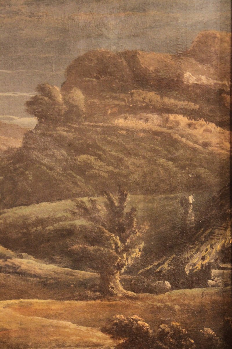 Paesaggio fluviale, tempera su tela, Bologna 1802, att. Fancelli e Zanotti-photo-3