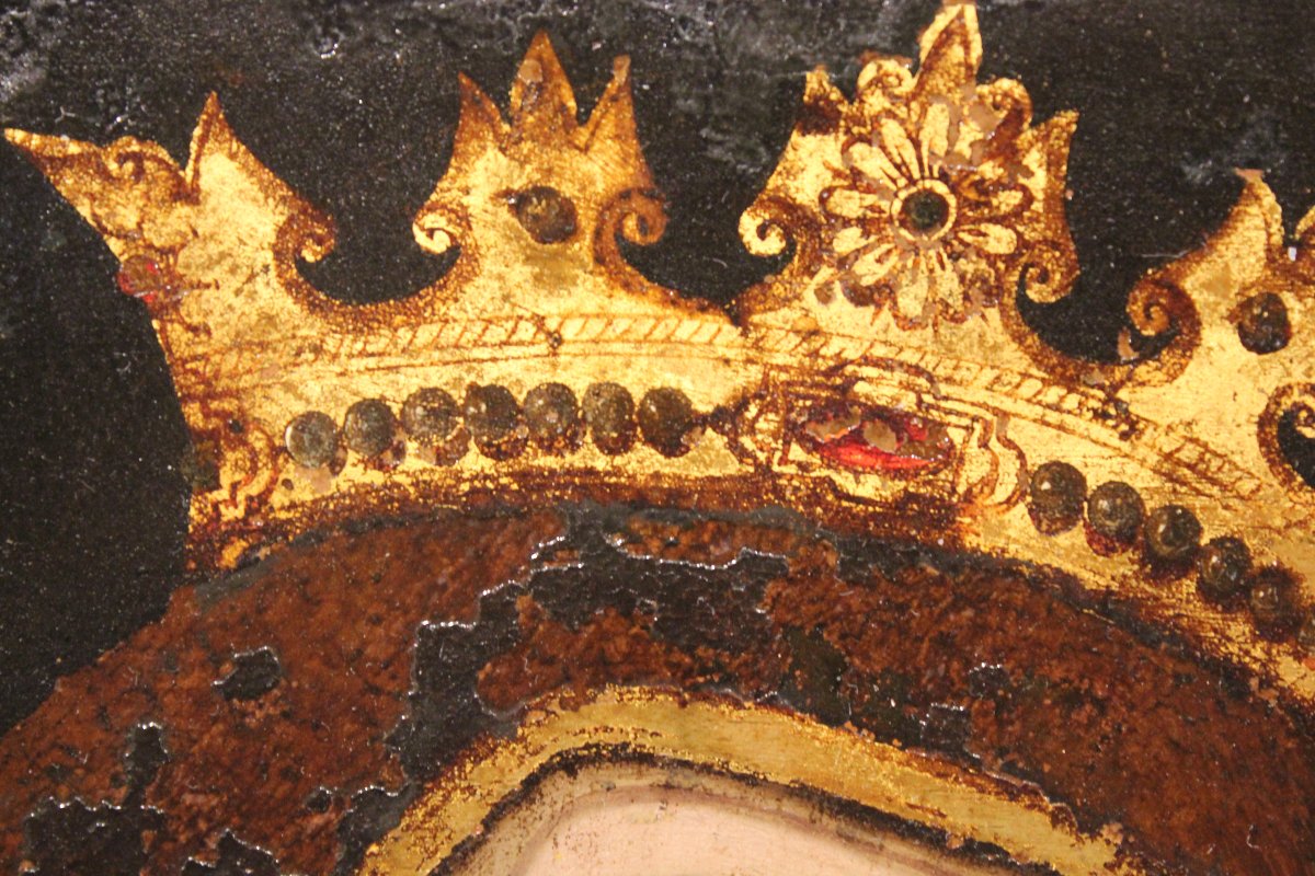 Madonna del Pellegrino con il Bambino Olio su lastra di rame, XVIII secolo-photo-3