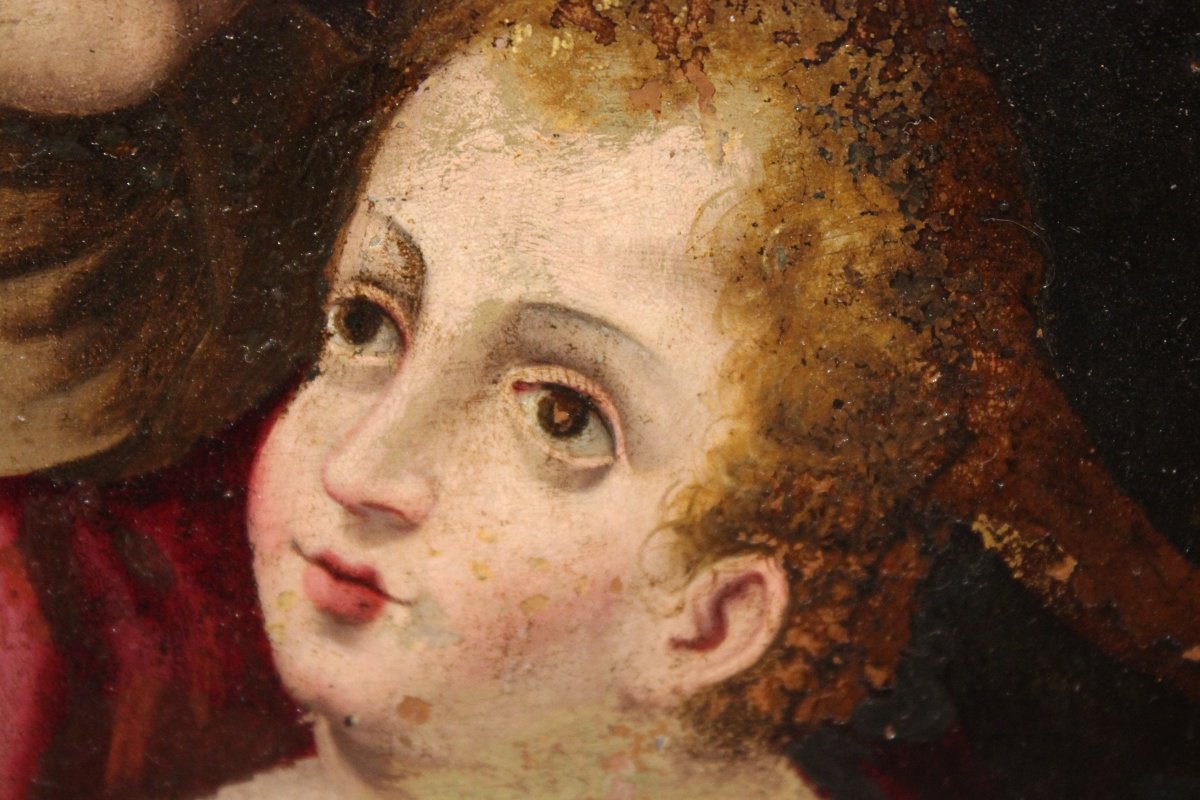 Madonna del Pellegrino con il Bambino Olio su lastra di rame, XVIII secolo-photo-1