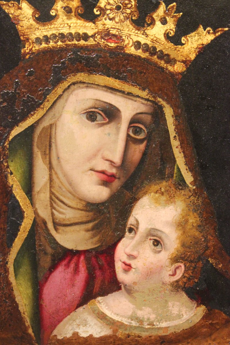 Madonna del Pellegrino con il Bambino Olio su lastra di rame, XVIII secolo-photo-2