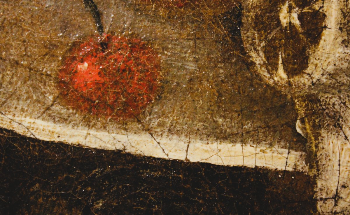 Coppia di Nature morte con frutti e vasellame | scuola italiana XVII sec. olio su tela-photo-5
