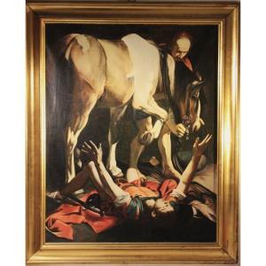 La Conversione di San Paolo di Caravaggio | copia di C. Caporale olio su tela   