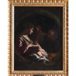 SACRA FAMIGLIA  dipinto olio su tela Andrea Pozzo (Trento 1642 - Vienna 1709) 