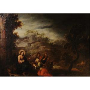 Gesù con la moglie e i figli di Zebedeo (gli Apostoli Giovanni e Giacomo ) XVII sec