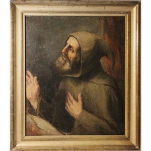 San Francesco in meditazione (o Eremita), dipinto a olio su tela, XVII secolo (Area Emiliana)