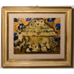 Mario Cavaglieri (Rovigo 1887 - Pavie 1969) – Interno con servizio da caffè , 1914 circa