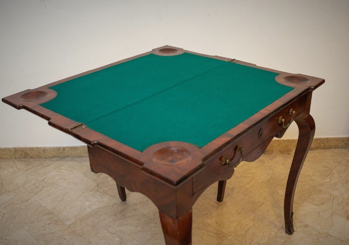 Tavolino da gioco lastronato in ebano viola, Sicilia XVIII secolo-photo-2
