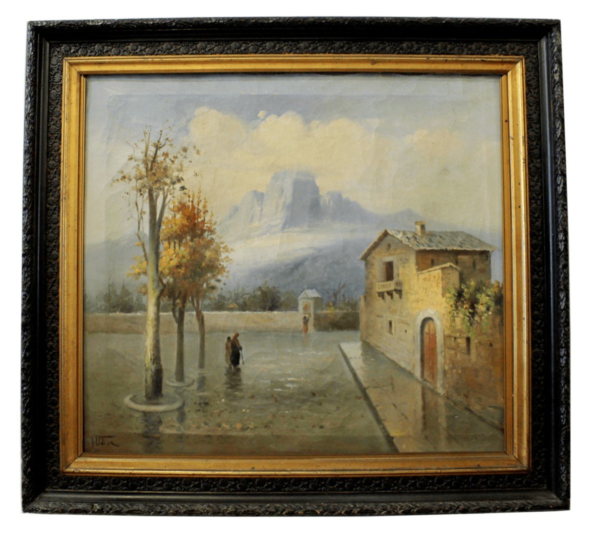 ”Paesaggio di periferia” Vincenzo Udine, olio su tela.