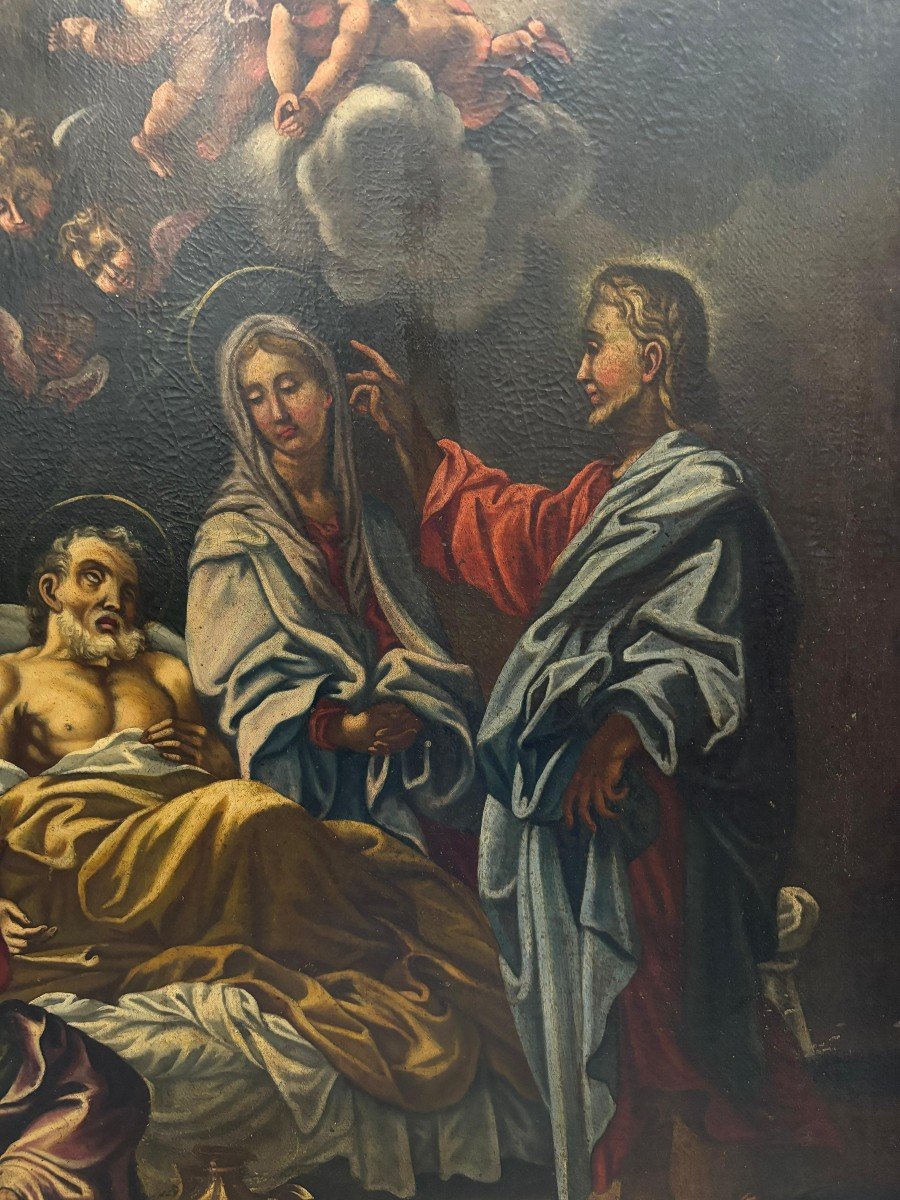 olio su tela raffigurante la morte di San Giuseppe-photo-2