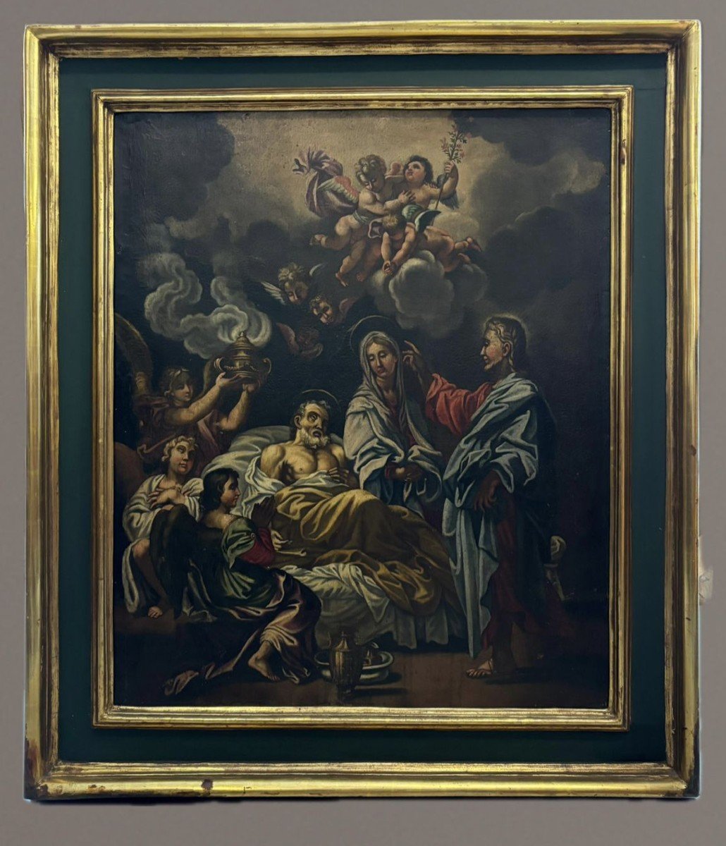 olio su tela raffigurante la morte di San Giuseppe
