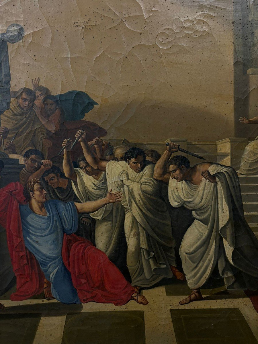 Olio su tela raffigurante la morte di Cesare-photo-3