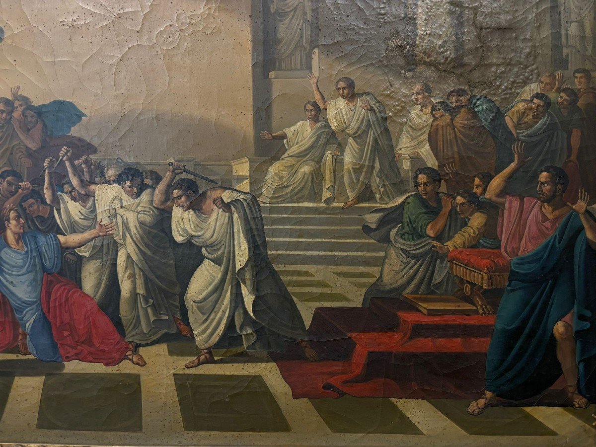 Olio su tela raffigurante la morte di Cesare-photo-4