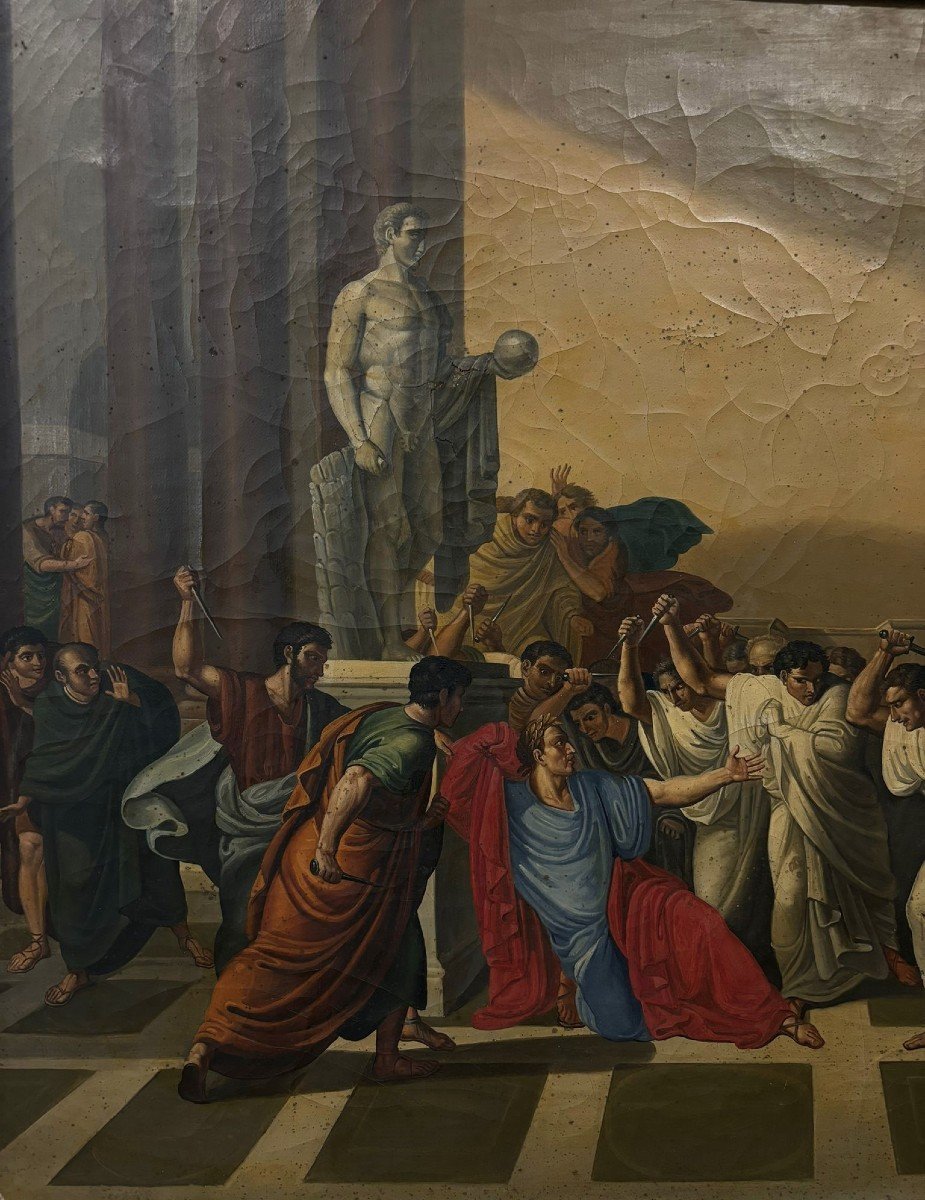 Olio su tela raffigurante la morte di Cesare-photo-1