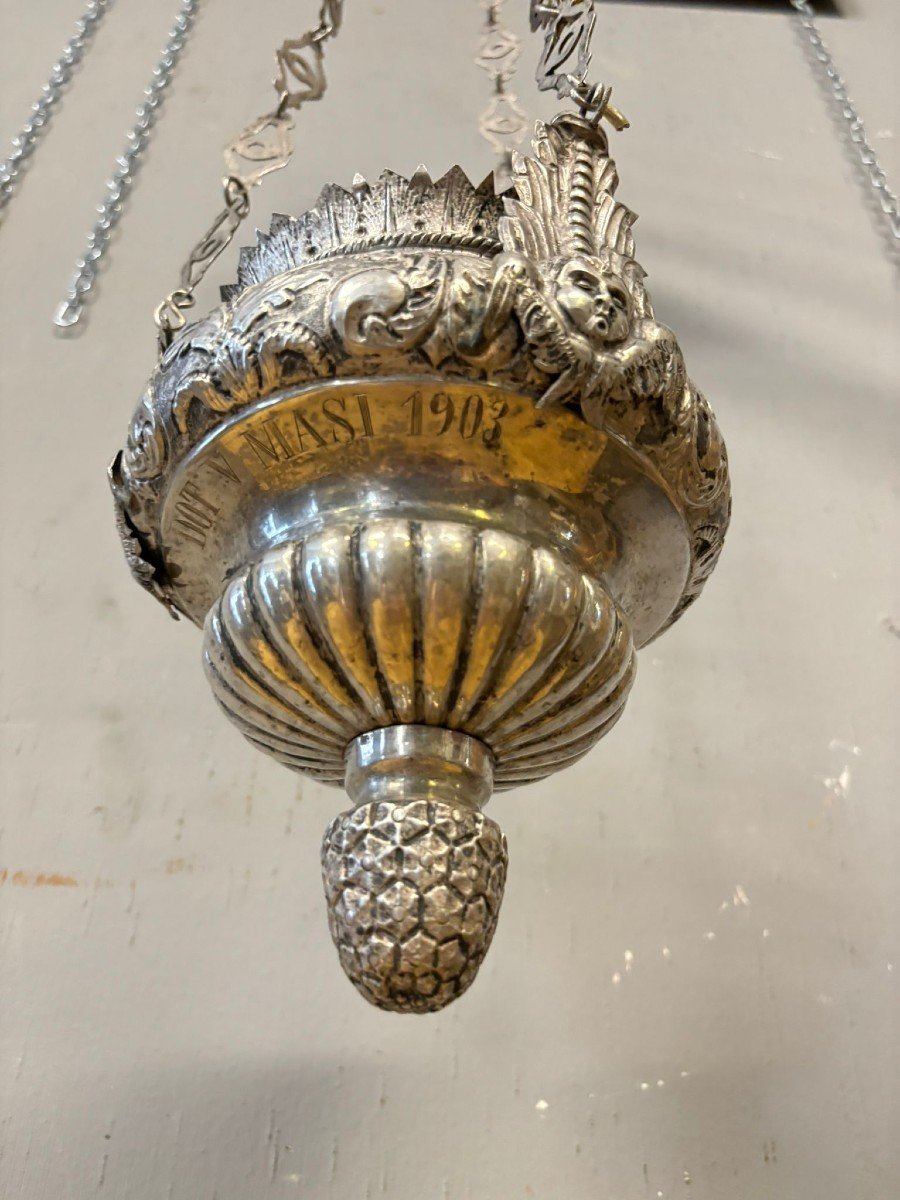 Lampada votiva in argento.-photo-3