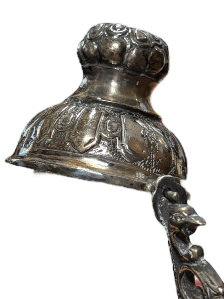 Coppa nuziale in argento tedesco in stile barocco, XIX secolo-photo-8
