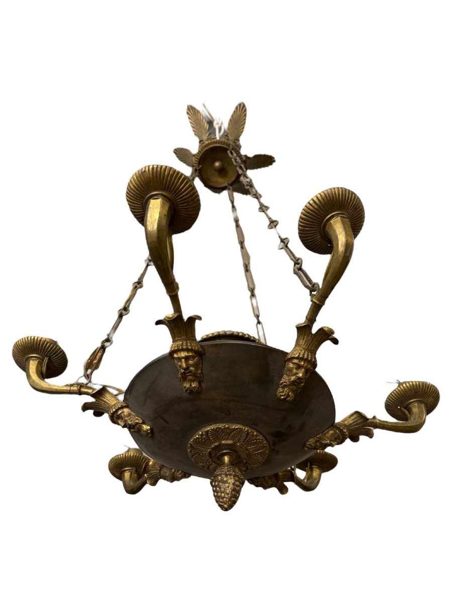 Lampadario in bronzo, stile impero. -photo-2