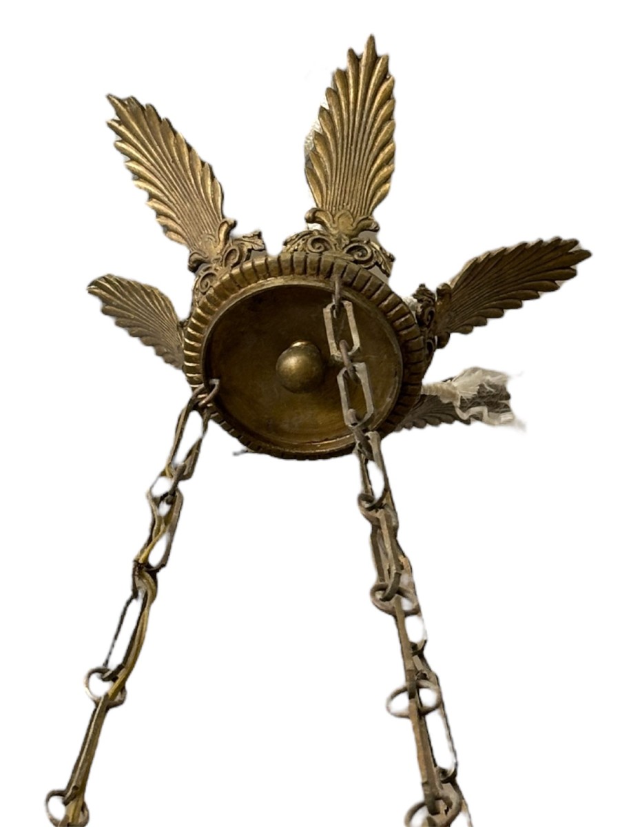 Lampadario in bronzo, stile impero. -photo-1