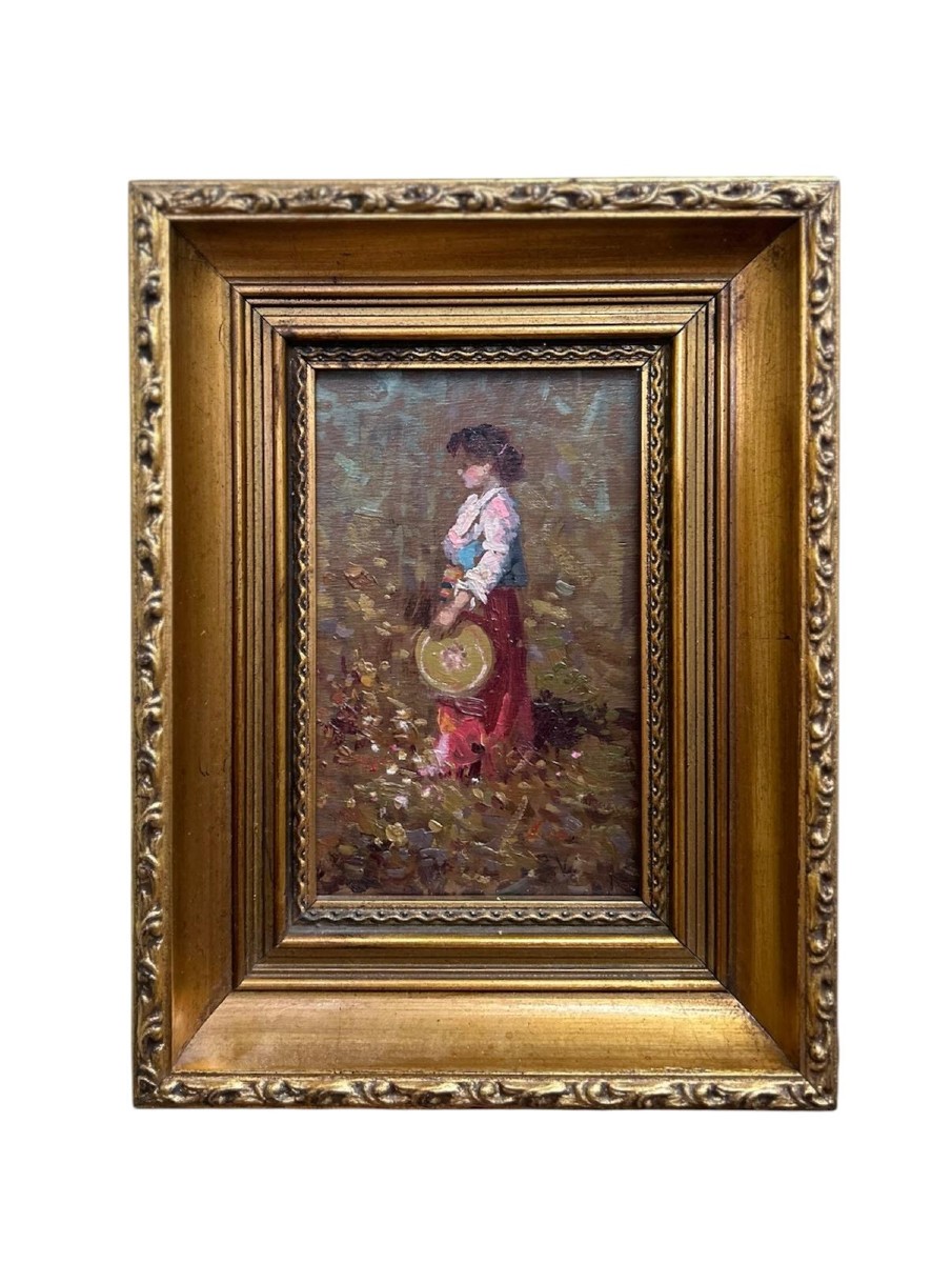 Ritratto di donna, olio su tavola, XX secolo.