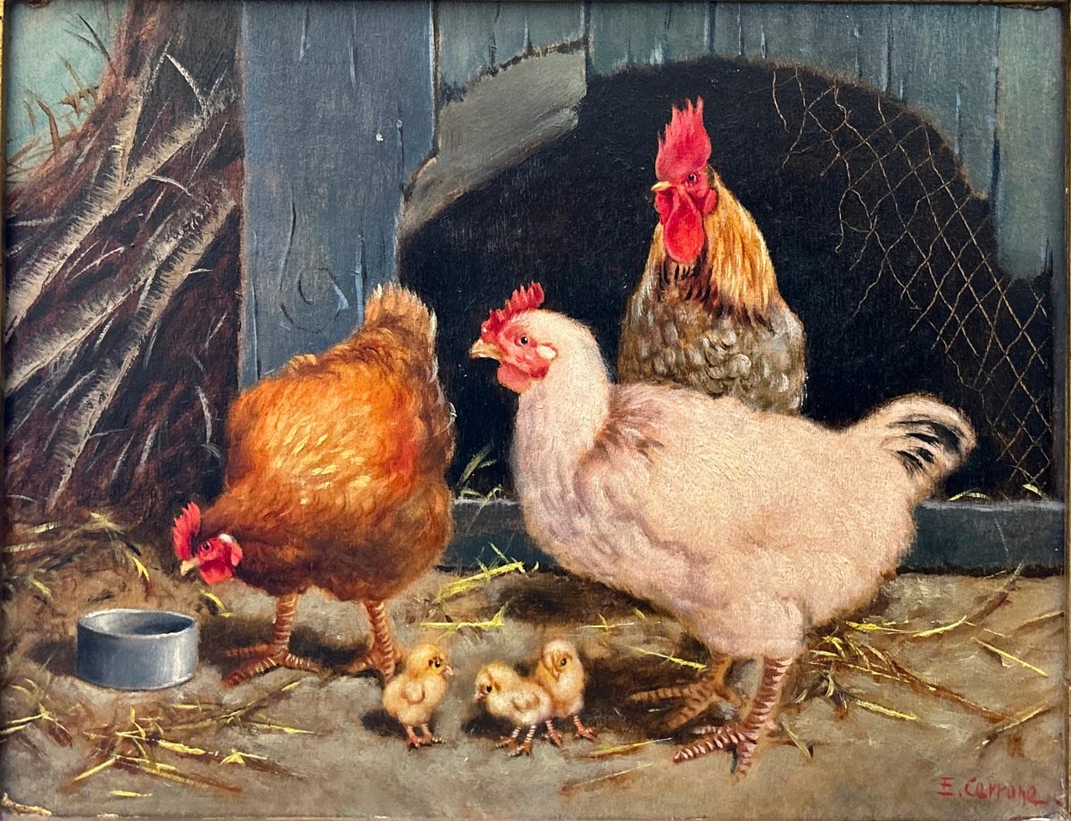 Eduardo Cerrone (Napoli 1935-2011), Galline.-photo-2