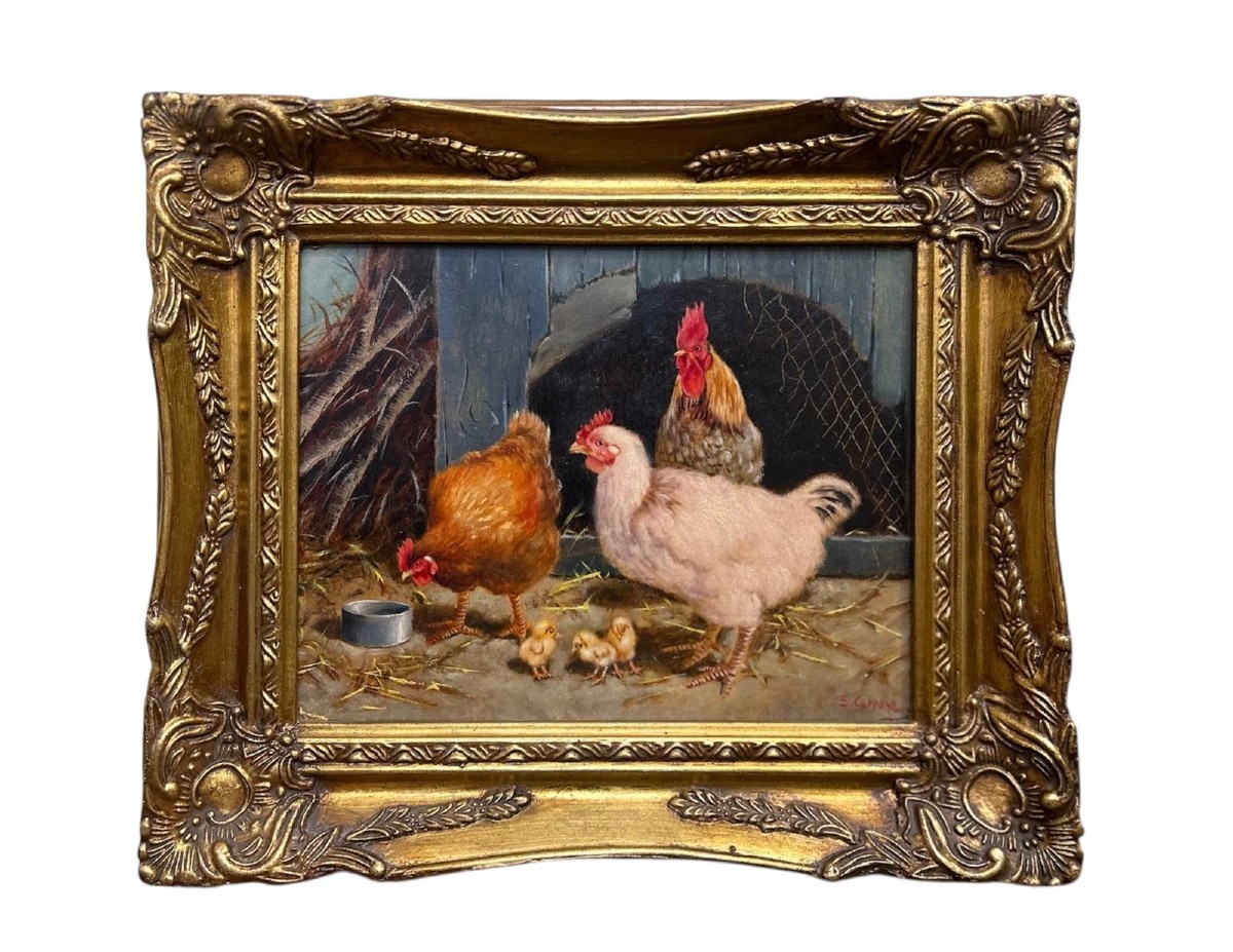 Eduardo Cerrone (Napoli 1935-2011), Galline.