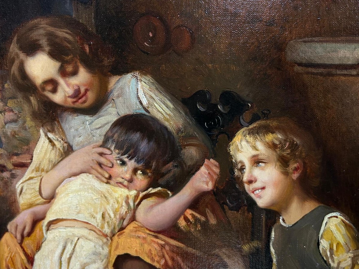 Scena di famiglia in interno contadino-photo-2