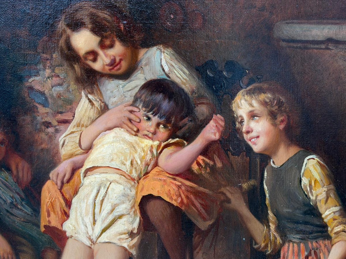 Scena di famiglia in interno contadino-photo-2