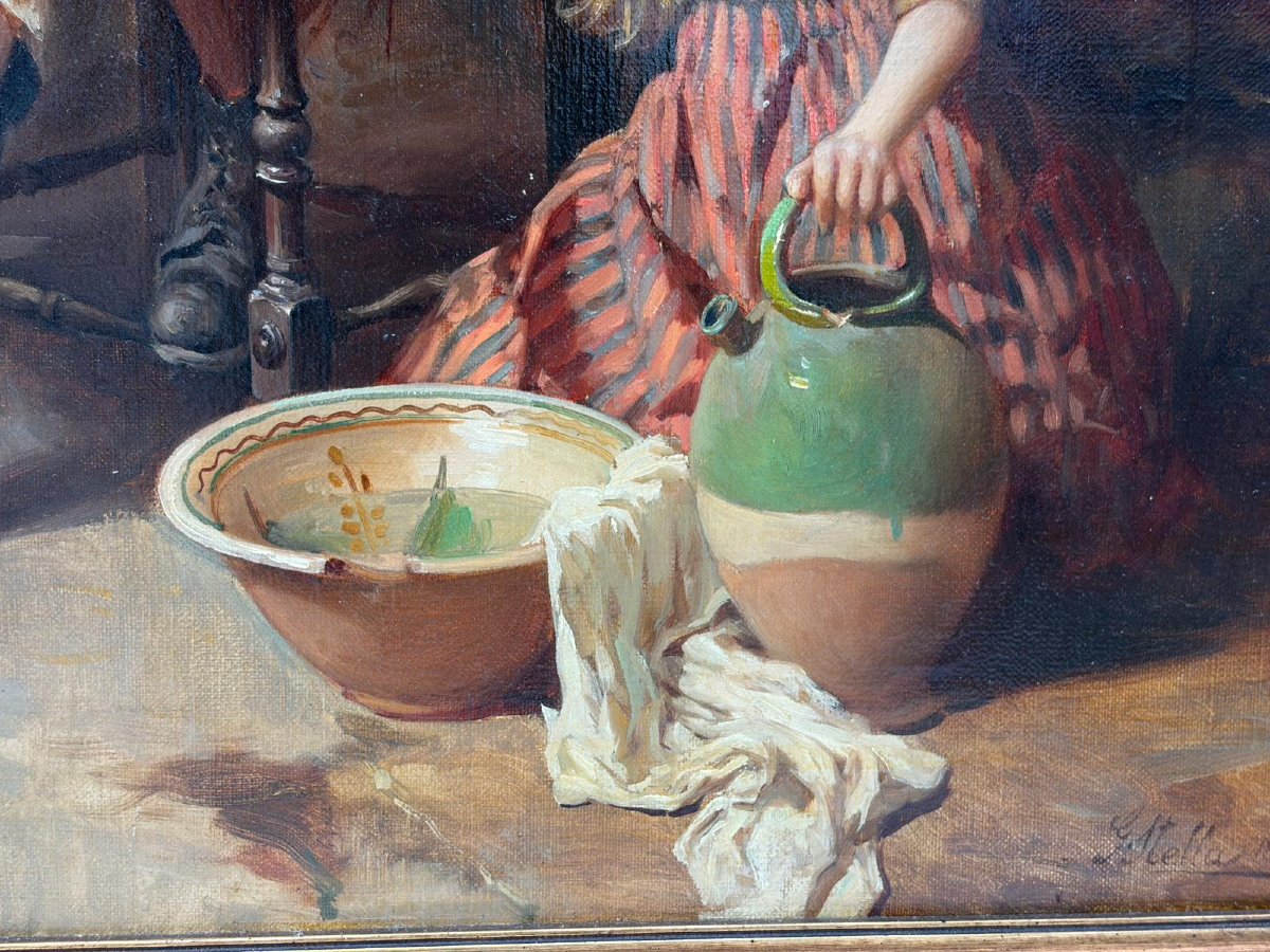 Scena di famiglia in interno contadino-photo-3