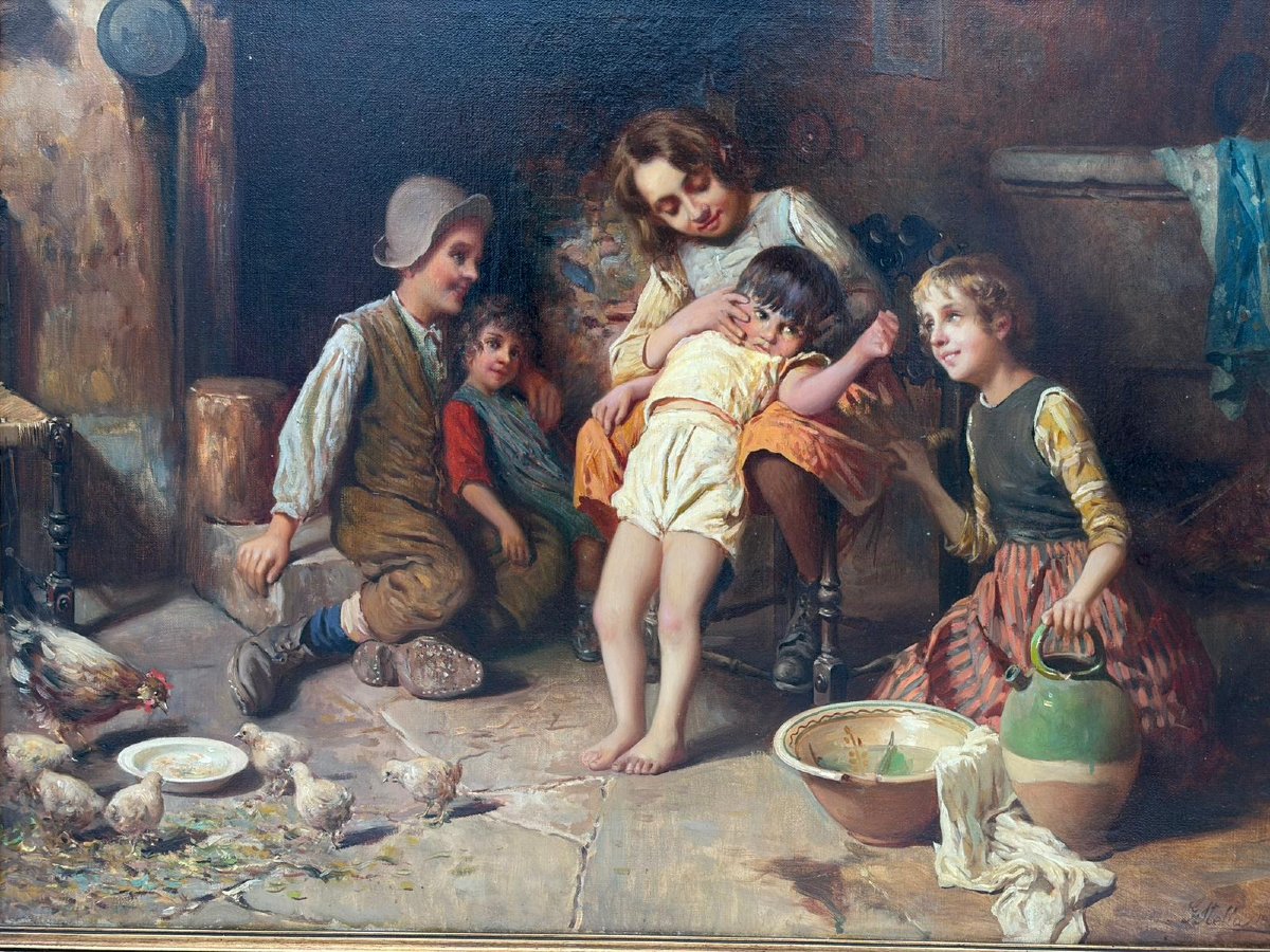 Scena di famiglia in interno contadino-photo-7