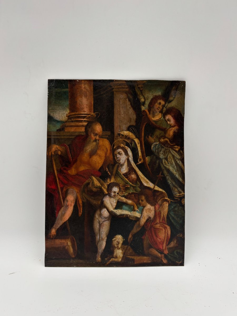 Sacra Famiglia con San Giovannino e angeli-photo-3