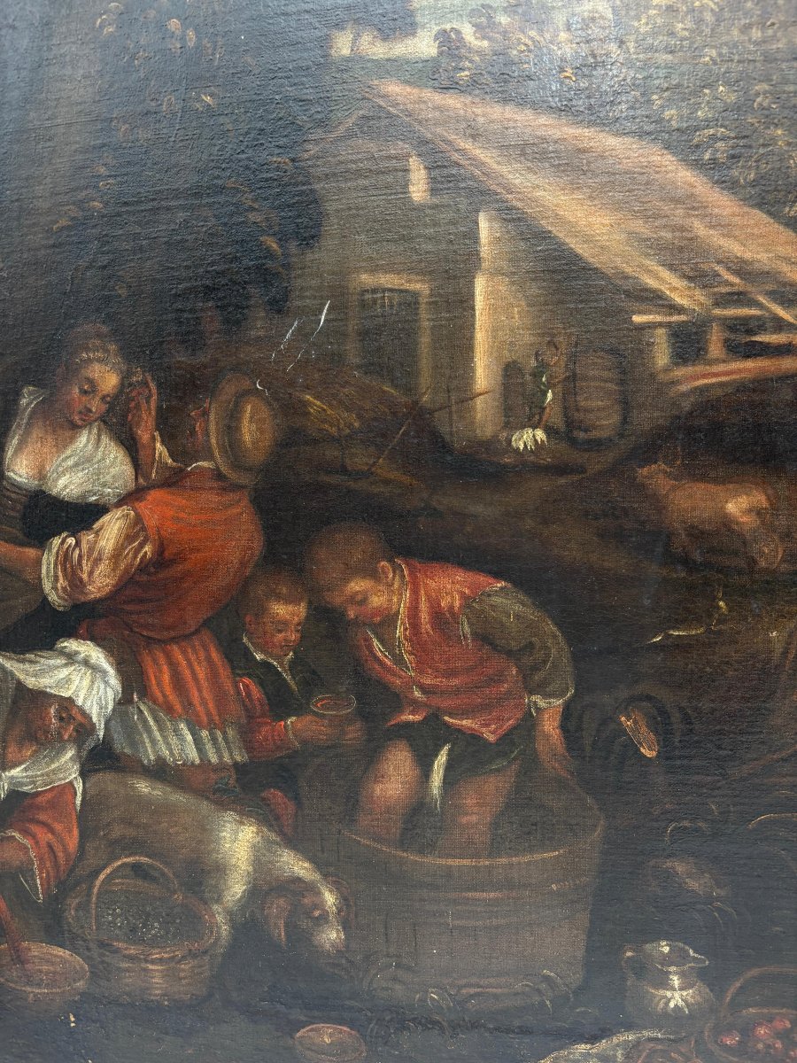  Jacopo da Ponte, Bassano del Grappa 1510 – 1592 -Scena di vendemmia con contadini-photo-4