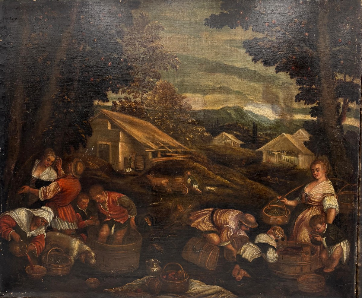  Jacopo da Ponte, Bassano del Grappa 1510 – 1592 -Scena di vendemmia con contadini-photo-2