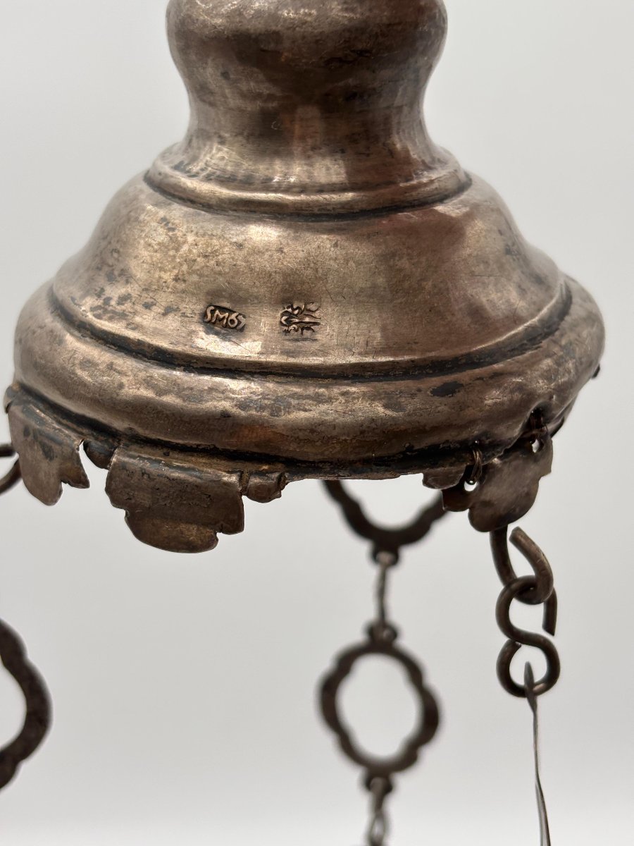Coppia di lampade votive in argento  Palermo, XVIII secolo-photo-2