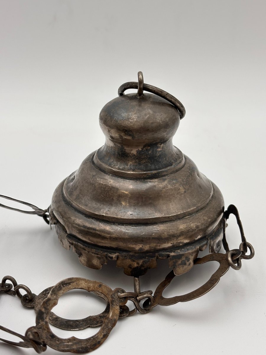 Coppia di lampade votive in argento  Palermo, XVIII secolo-photo-1