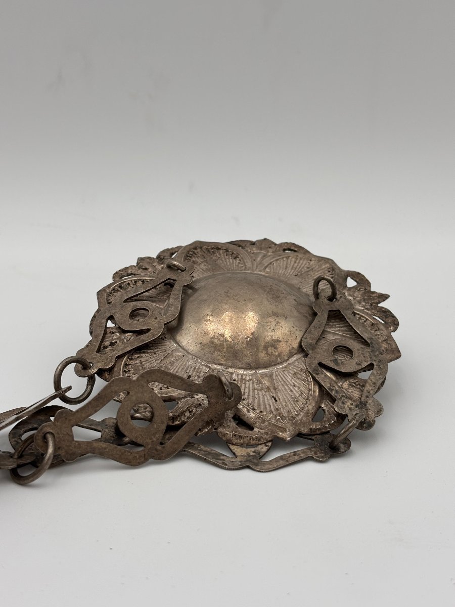 Lampada votiva in argento massiccio  Italia meridionale, datata 1903-photo-2