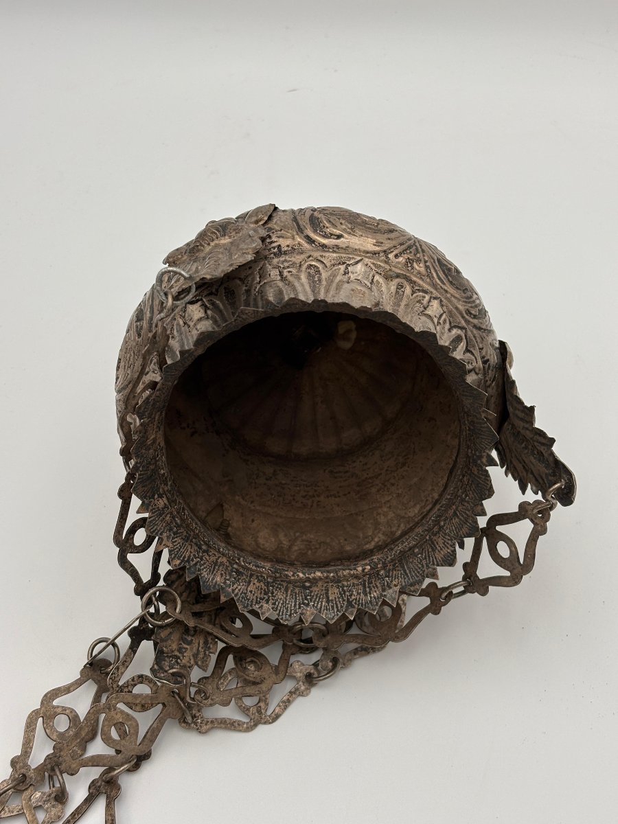 Lampada votiva in argento massiccio  Italia meridionale, datata 1903-photo-5