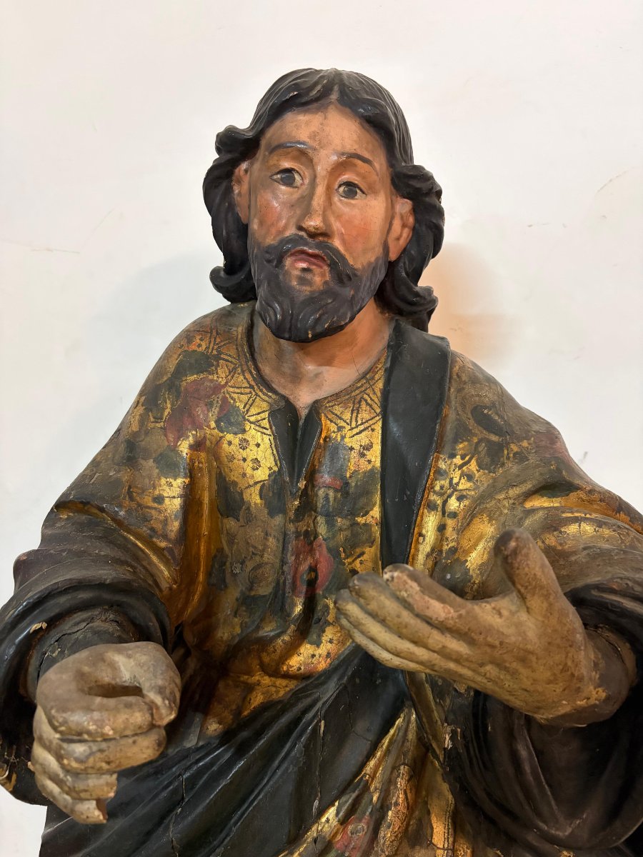 Scultura lignea policroma e dorata –San Luca Evangelista -photo-3