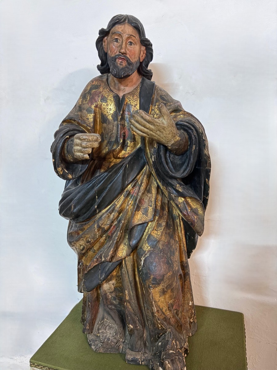 Scultura lignea policroma e dorata –San Luca Evangelista 