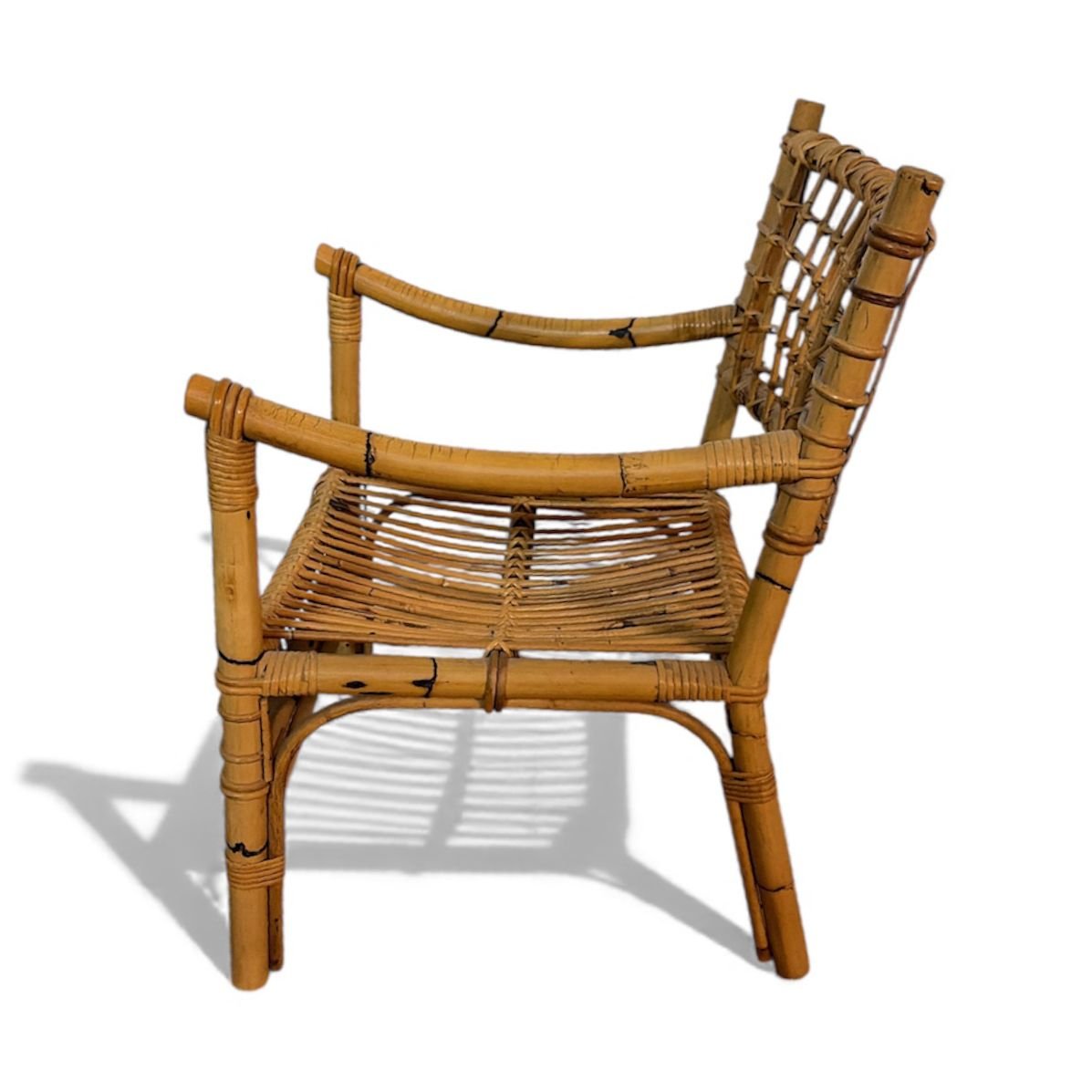salotto in Bamboo e Rattan – Attribuito a Franco Albini per Bonacina, Italia Anni ’50–’60 – 7 P-photo-2