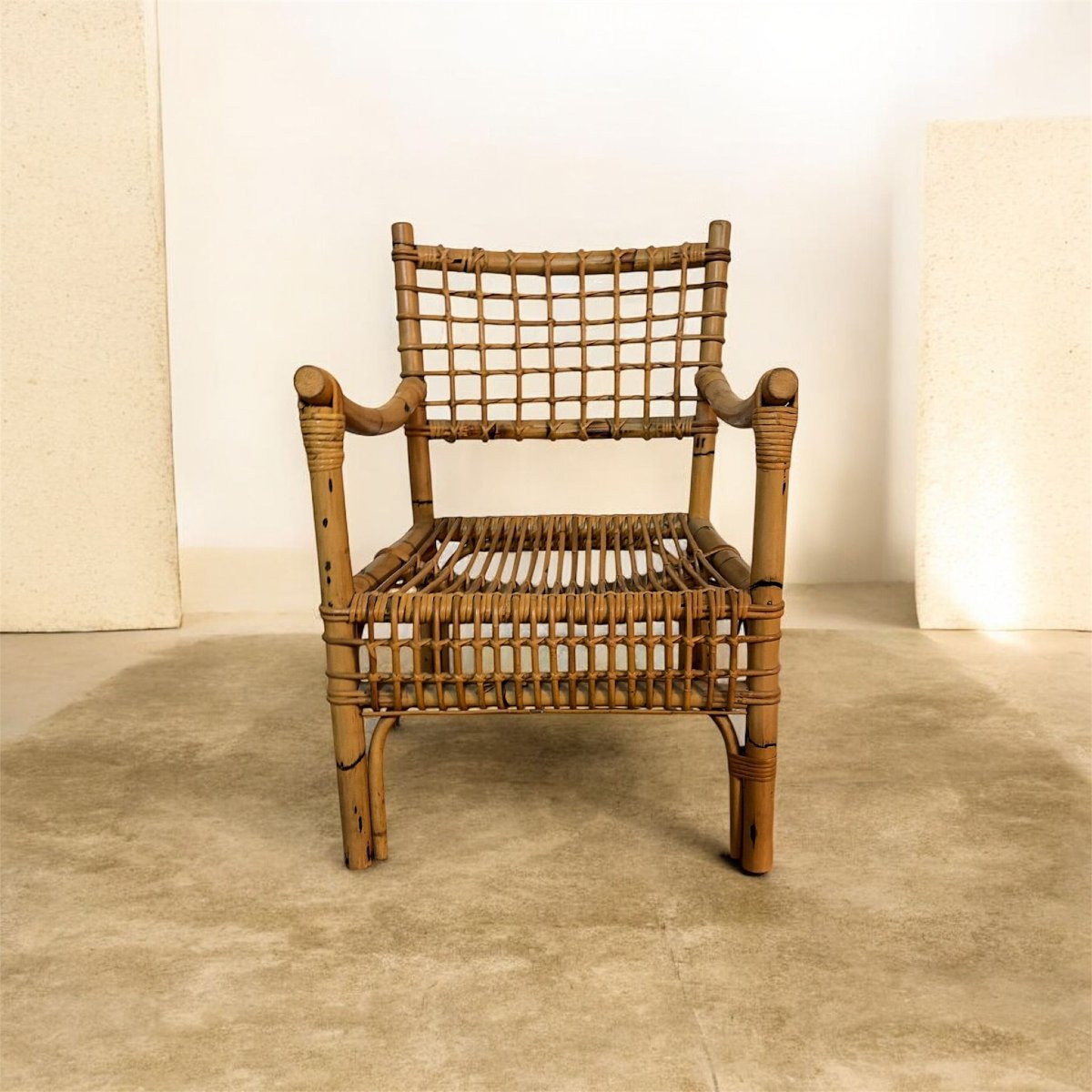 salotto in Bamboo e Rattan – Attribuito a Franco Albini per Bonacina, Italia Anni ’50–’60 – 7 P-photo-3