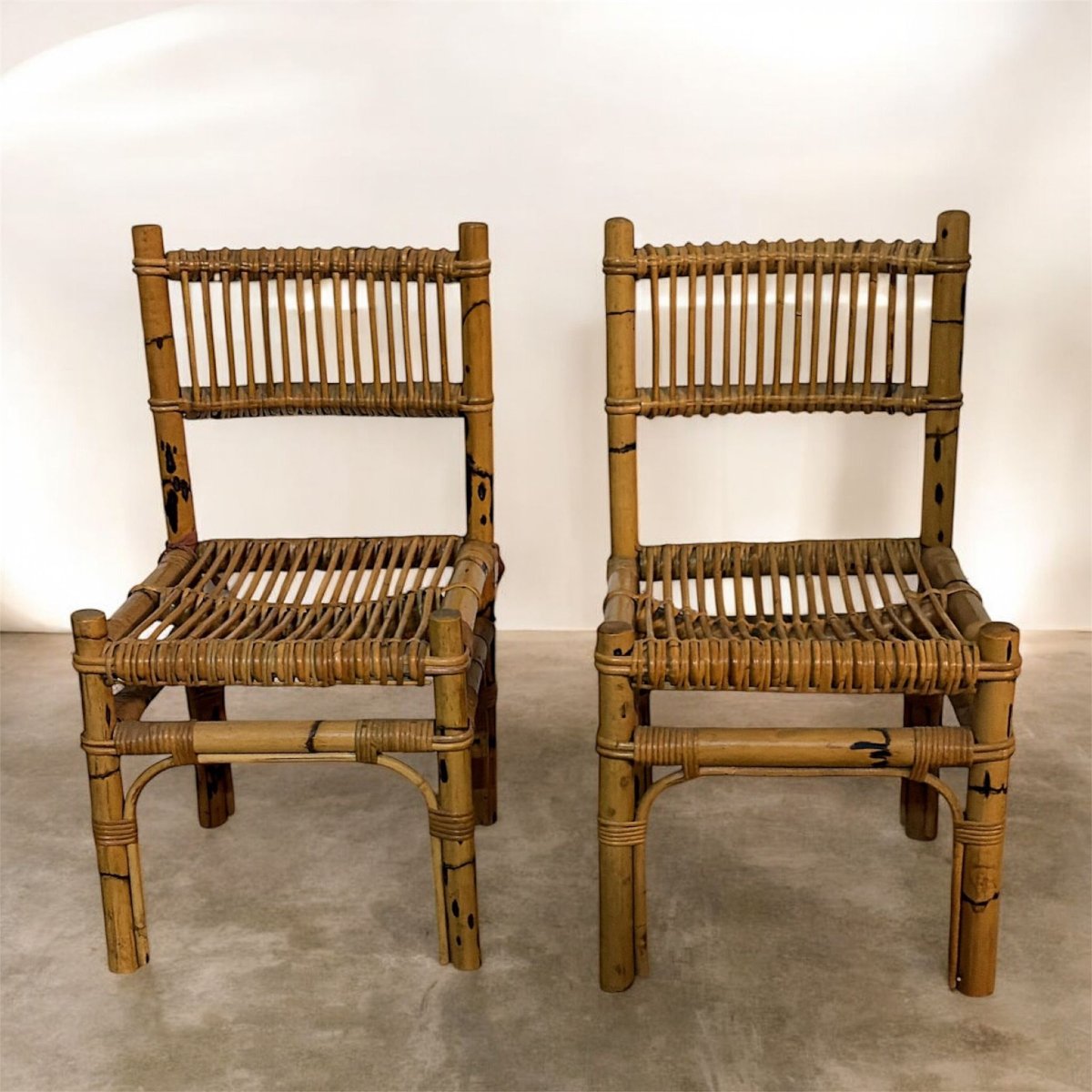 salotto in Bamboo e Rattan – Attribuito a Franco Albini per Bonacina, Italia Anni ’50–’60 – 7 P-photo-4