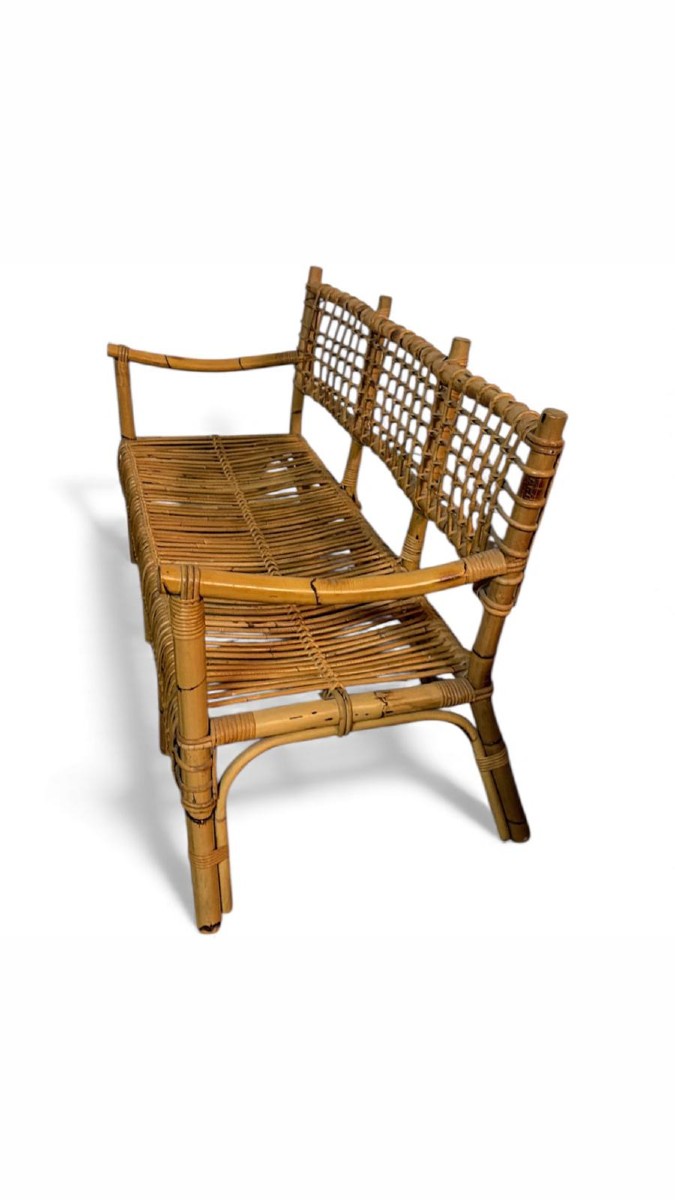 salotto in Bamboo e Rattan – Attribuito a Franco Albini per Bonacina, Italia Anni ’50–’60 – 7 P-photo-6