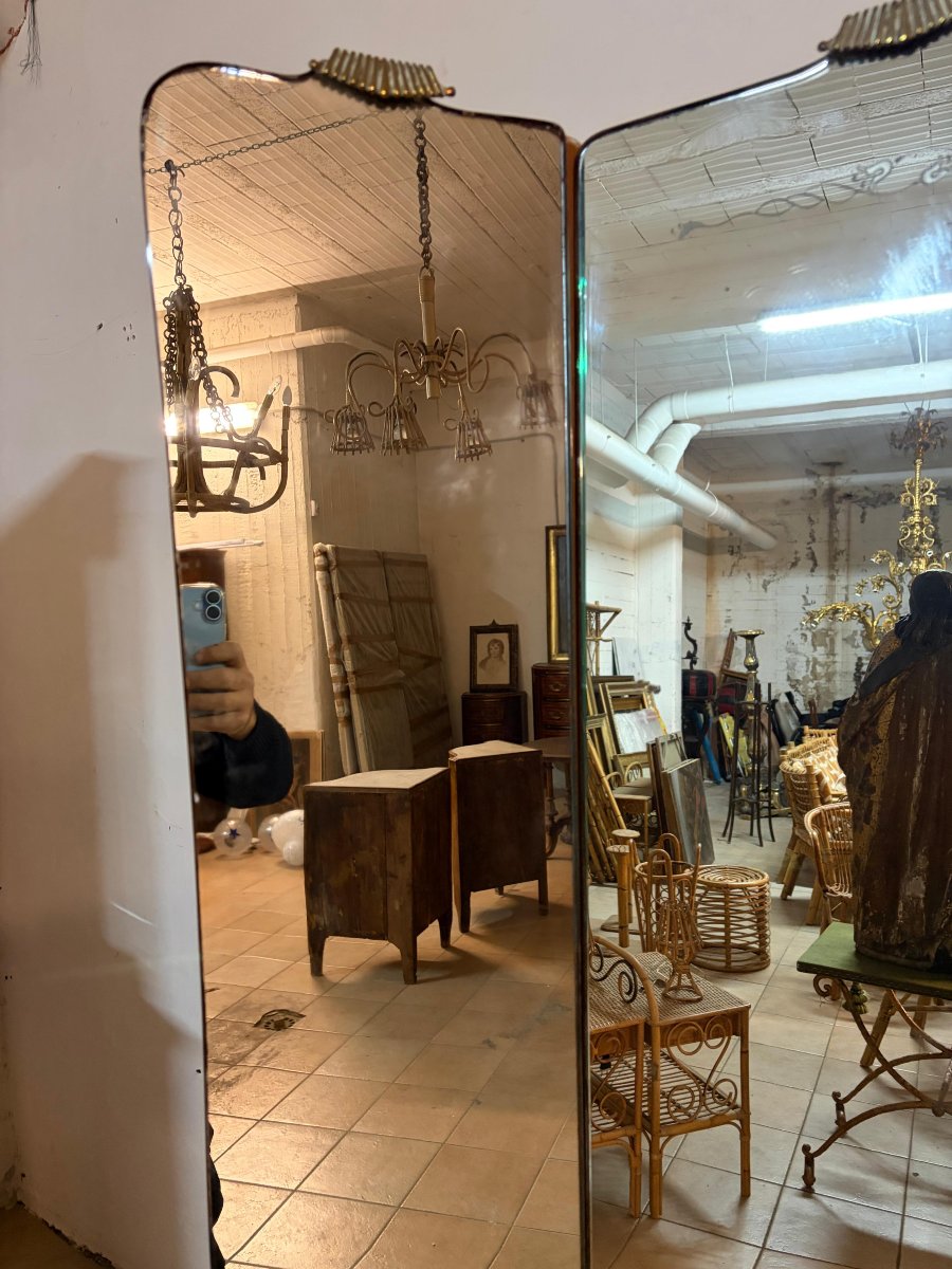 Grande Specchiera Italiana Art Déco, Anni 1940-photo-2