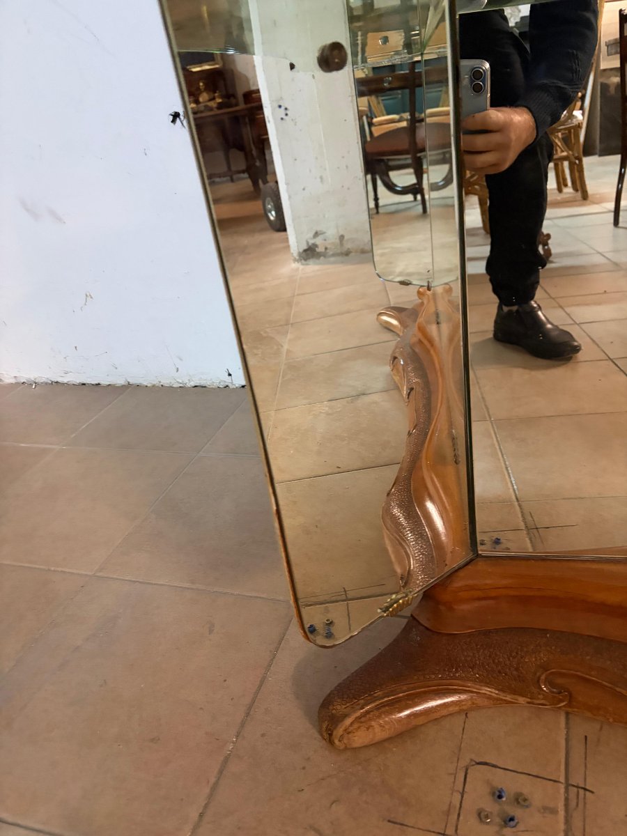 Grande Specchiera Italiana Art Déco, Anni 1940-photo-3